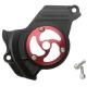 SPEEDYMOTO DUCATI SPROCKET COVER - BLACK W,RED CENTER